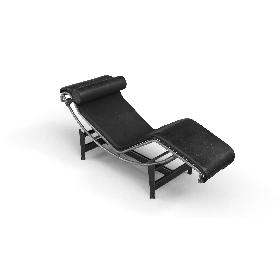 Modern Chaise Longue Dirty Black 3D model